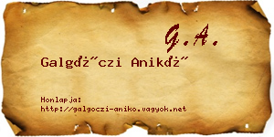 Galgóczi Anikó névjegykártya